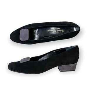 Vintage Robert Clergerie Suede Color Block Pump with removable ornaments, Size 7